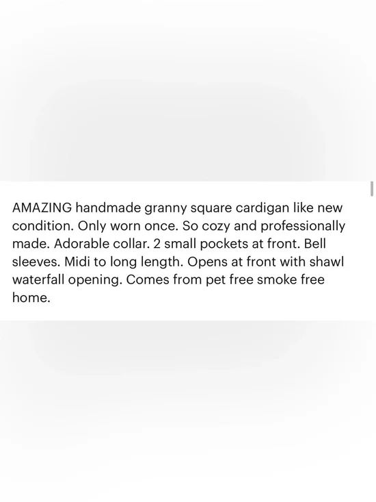 Granny Square Handmade Crochet maxi cardigan coat - Picture 8 of 8